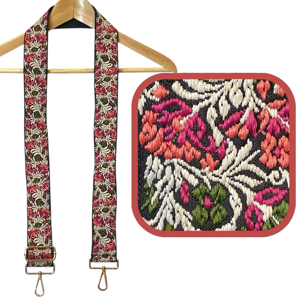 Embroidered Floral Camera Shoulder Strap‎ Adjustable Vintage Boho Woven Tapestry